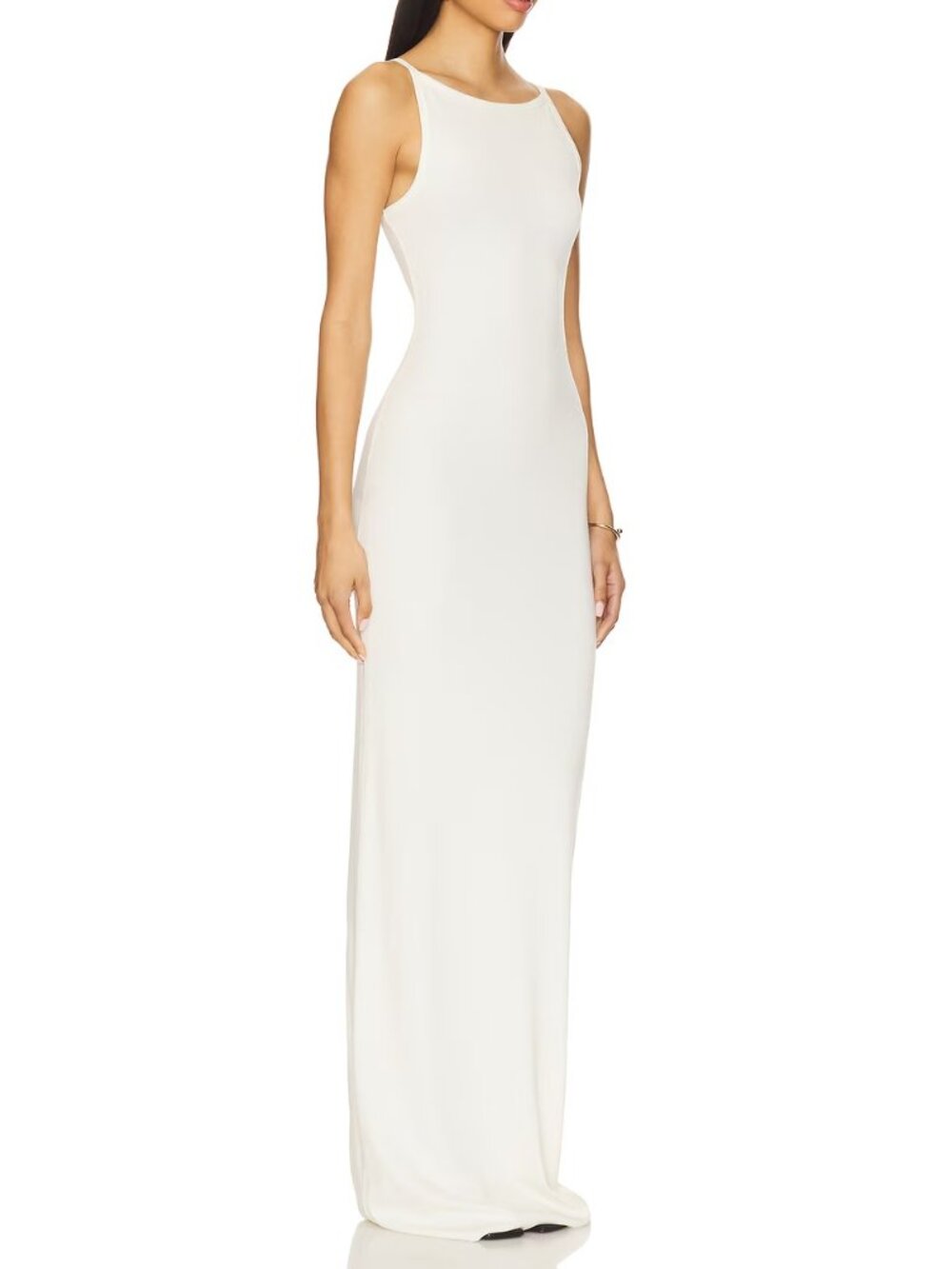 Cream Ribbed Maxi Dress - Éterne - XL
